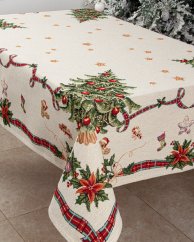 Tapestry christmas tablecloth with tree motif