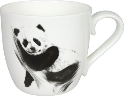 Porcelain mug Panda - black and white 425 ml