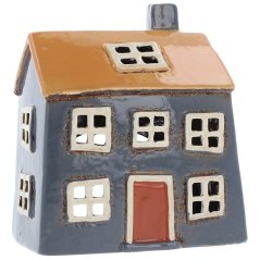 Ceramic candle holder House 14 cm