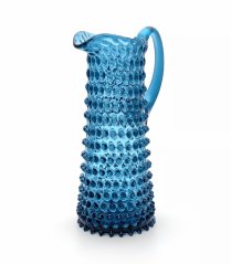 Mundgeblasener Glaskrug Smoke blau 1,2 Liter