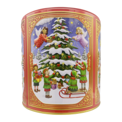 Okrúhla plechová krabička Heavenly Christmas