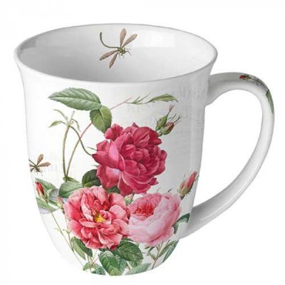Porcelain mug Pink flowers 400 ml