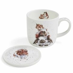 Porcelánový hrnek s podtáckem Kamarádi 290 ml