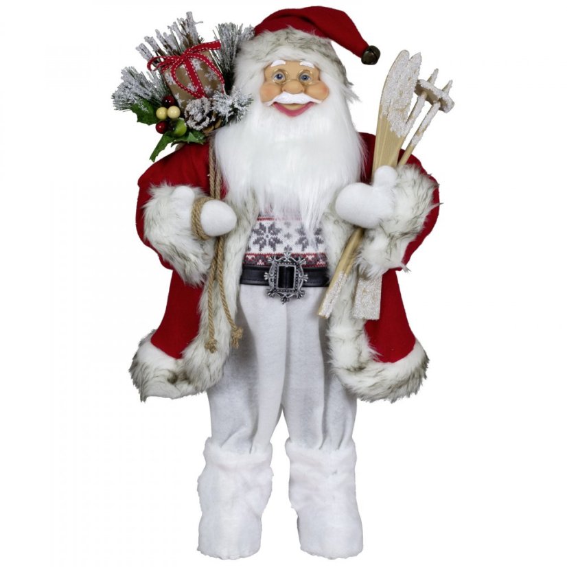 Christmas decoration Santa with skis 60 cm