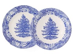 Stoneware dining set Retro Christmas tree - blue 2 pcs