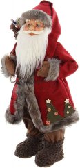 Christmas decoration Santa in long red coat 60 cm