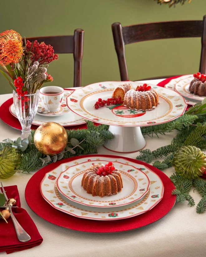 Porcelain oval serving plate Christmas decorations 32 cm
