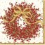Christmas paper napkins Red wreath 20 pcs