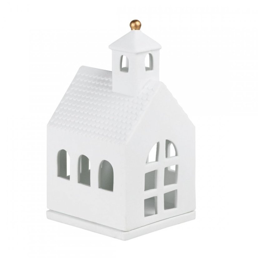 Porcelánový svícen Domek - Kaple 14 cm