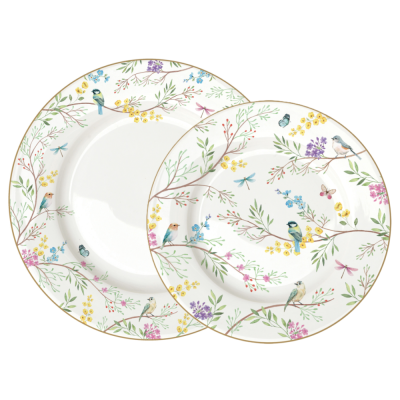 Porcelain set of 2 plates Blooming Garden