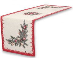 Tapestry Christmas runner with Christmas ribbon motif 45x140 cm