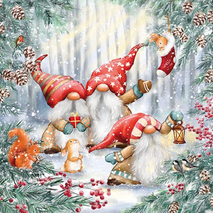 Christmas paper napkins Elves in the forest 20 pcs
