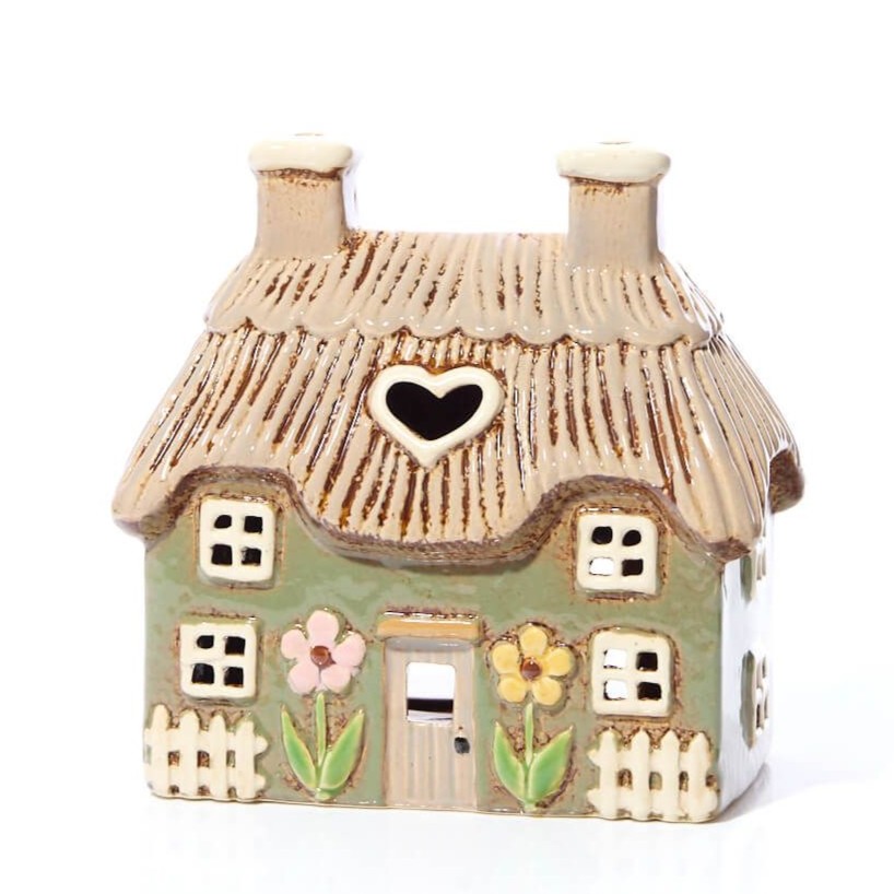 Świecznik ceramiczny Letni domek 16 cm