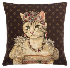 Tapestry pillowcase Royal portrait of a white cat 45x45 cm