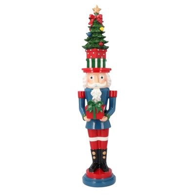 Vánoční dekorace Louskáček se stromkem na klobouku 52 cm