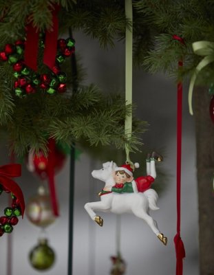 Baumschmuck Elf auf dem Pferd 11 cm