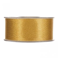 Christmas fabric ribbon Glitter satin gold 4 cm x 25 metres