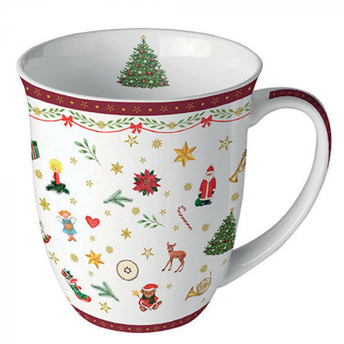 Porcelain Christmas mug Christmas decoration 400 ml Porcelain Christmas mug Christmas decoration 400 ml