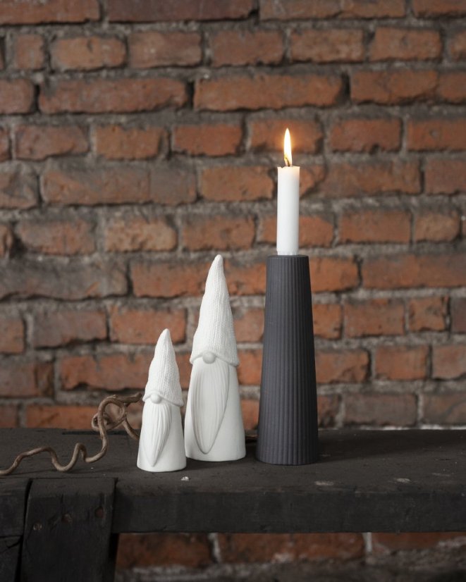 Ceramiczny Mikołaj biały mat 19 cm
