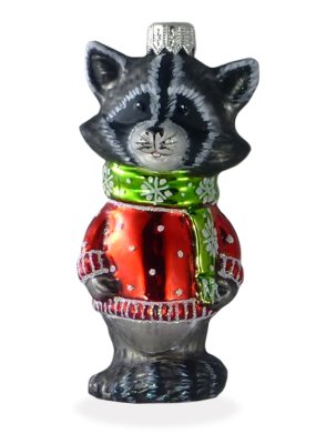 Collectible glass tree ornament Raccoon