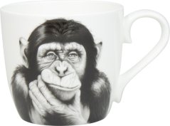 Porcelánový hrnček Opica - čiernobiely 425 ml