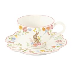 Porcelánová šálka a podšálka Veľkonočný zajačik 200 ml