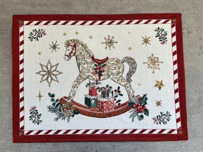 Świąteczna podkładka żakardowa Koń na biegunach 35x45 cm