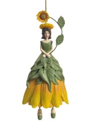 Dekorative Hängepuppe Blumenmädchen Sonnenblume