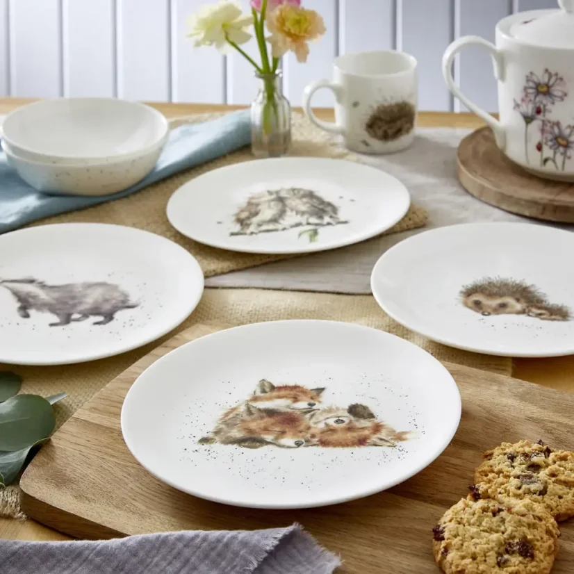 Sada porcelánových talířů Zvířata z venkova 4 ks
