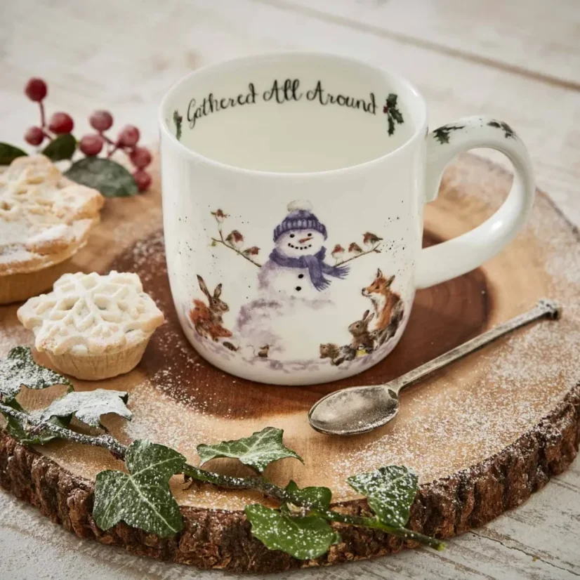 Porcelánový hrnek Sněhulák a lesní zvířata 310 ml