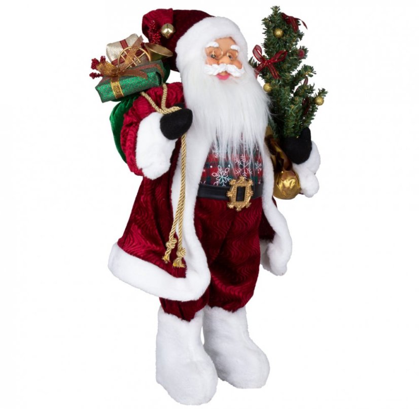 Vianočné dekorácie Santa so stromčekom a darčekmi 60 cm