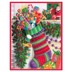 Christmas card Christmas stocking 12 x 15 cm