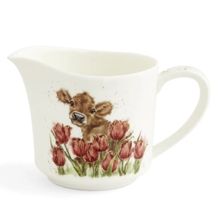 Porcelánový džbánek na mléko Telátko a tulipány