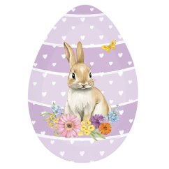 Porcelánový servírovací talíř Velikonoční vajíčko fialový