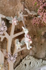 Set of 4 hanging decorations Easter bunnies 10 cm