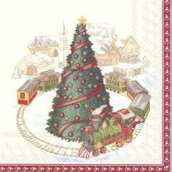 Christmas paper napkins Christmas train 20 pcs