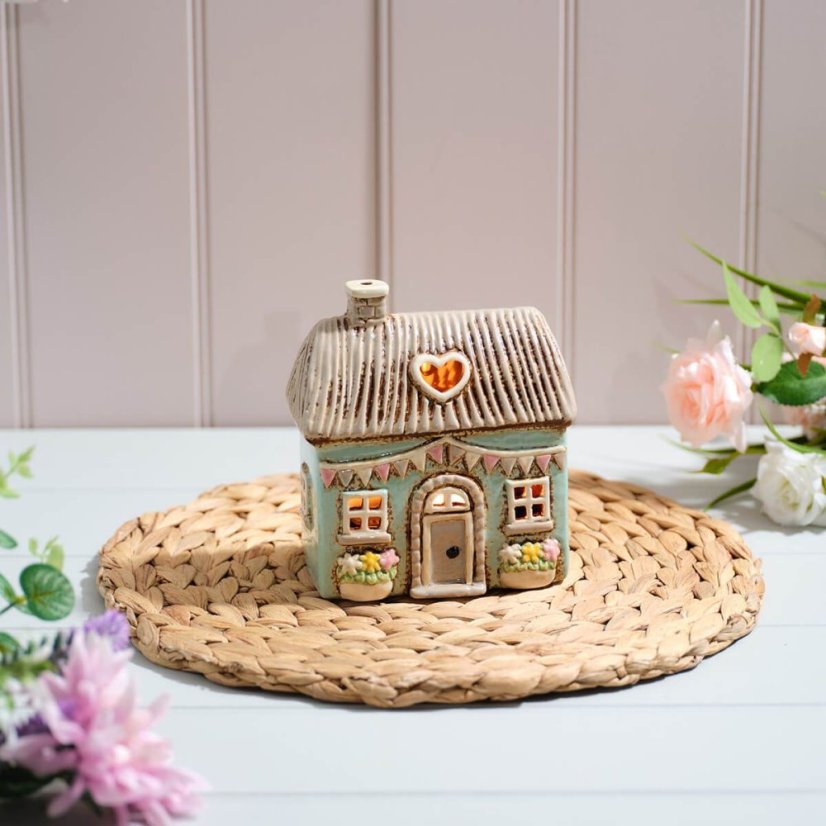 Ceramic candle holder Summer house 15 cm