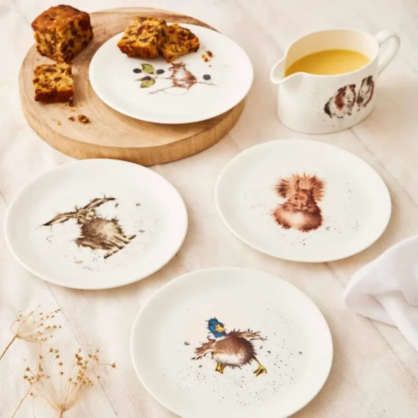 Sada porcelánových talířů Zvířata 4 ks