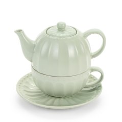 Tea set Teapot with cup and saucer Patel green