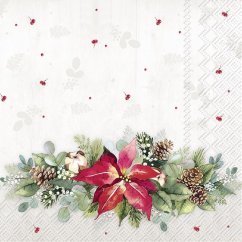 Christmas paper napkins poinsettia 20 pcs