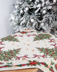 Tapestry christmas tablecloth with tree motif