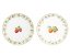 2er-Set Porzellan-Dessertteller Erdbeeren und Mandarinen 16 cm