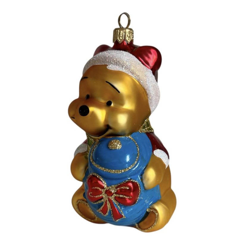 Sběratelská skleněná ozdoba na stromeček Medvídek s medem