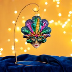 Collectible glass tree ornament Carnival mask 13 cm