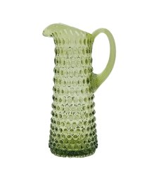 Hand blown glass jug Forest green 1,2 liters