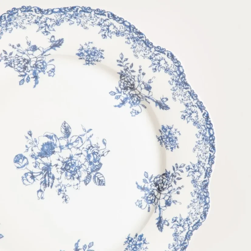 Blue and White Flowers Porcelain Dinner Set – 12-piece, for 4 people
