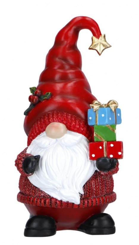 Christmas decoration Dwarf with gifts 19 cm