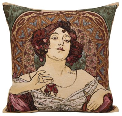 Gobelínový povlak na polštář Ruby, Alfons Mucha 45x45 cm
