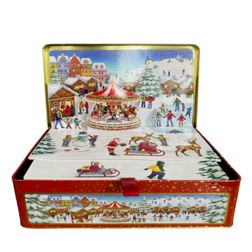 Plechová dóza "Vánoční trh"