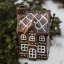 Ceramic candle holder House - Gingerbread house brown glossy 14 cm